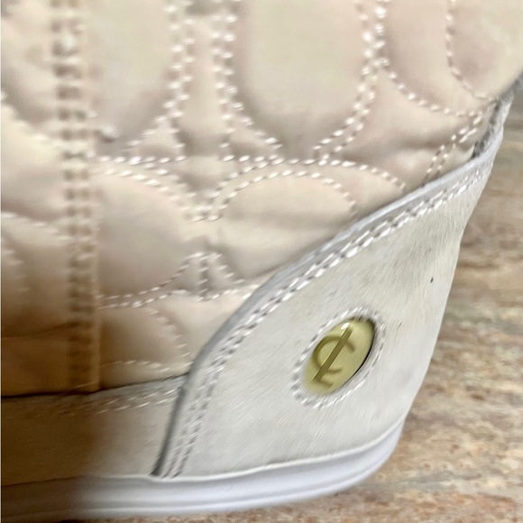 Coach Talen suede and quilted mid-calf boots w/ faux fur - Picture 5 of 10